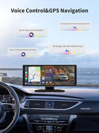 Largest Portable 11.26'' Wireless CarPlay/Android Auto Screen with 2.5D 1920x720 HD Display, Built-in DVR, 4K Front + 1080P Rear Camera, Car Screen,Easy Install Dash Cam,GPS Navigation,Voice Control