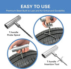 CKAuto Universal Tire Repair Kit, Heavy Duty Car Emergency Tool Kit for Flat Tire Puncture Repair, 36 Pcs Value Pack, Tire Plug Kit fit for Autos, Cars, Motorcycles, Trucks, RVs, etc.