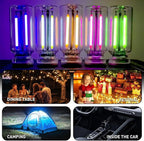 2Pcs Car USB Night Light, Touch Adjustment LED Ambient Lighting Plug in USB Automotive Night Lamps, Mini LED Bulb for Car, Camping, Holiday, Decoration, Bedroom, Party(White)