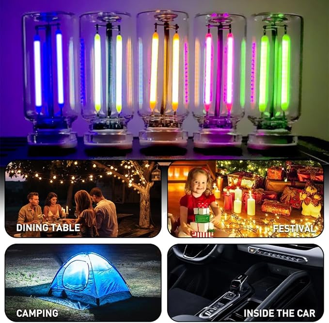 4Pcs Car USB Night Light, Touch Adjustment LED Ambient Lighting Plug in USB Automotive Night Lamps, Mini LED Bulb for Car, Camping, Holiday, Decoration, Bedroom, Party(Purple)