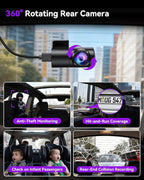 4K/2.5K Dash Cam Front and Rear, Dual Dash Camera for Cars, Included 64GB Card, Built-in Wi-Fi GPS,Car Camera with 3.20" IPS Screen,UHD Night Vision, Loop Recording, WDR, 24H Parking Monitor