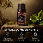 100% Pure Petitgrain Essential Oil - 0.34 Fl Oz - Petitgrain Oil for Hair, Skin, Diffuser, Aromatherapy & DIY Candle Making Scent