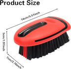 Carpet Cleaning Brush & Upholstery Brush Set, Hard Bristle Carpet Scrub Brush, Rug Brush, Couch Cleaner Brush, Fabric/Leather Detail Brush for Car, Home & Outdoor Furniture (Red)