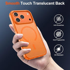 SUPFINE Magnetic for iPhone 17 Pro Case with Screen Protector (Compatible with MagSafe)(Military Grade Drop Protection) Translucent Matte Shockproof with Anti-Fingerprint Phone Cover,Starry Orange