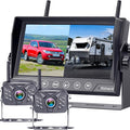 Rohent RV Backup Camera Wireless HD1080P 2 Cameras with 7 Inch Touch Key DVR Monitor Stable Digital Signals Rear View Camera System IP69K Waterproof Pigtail Wire Adapter for Furrion Pre-Wired RVs R8