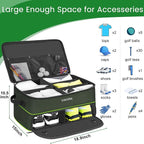 YOREPEK 2 Layer Golf Trunk Organizer, Golf Gifts for Men with Separate Ventilated Compartment for 2 Pair Shoes, Waterproof Car Trunk Locker for Balls, Tees, Clothes, Gloves, Gifts for Golfers