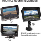 Heavy Duty Vehicle Truck Bus Backup Camera Kit,4 PIN Cab Cam with 7inch LCD Monitor Waterproof Night Vision Rear View Camera+66ft Extension Cable for Bus Truck Van Trailer RV Campers(12V 24V)