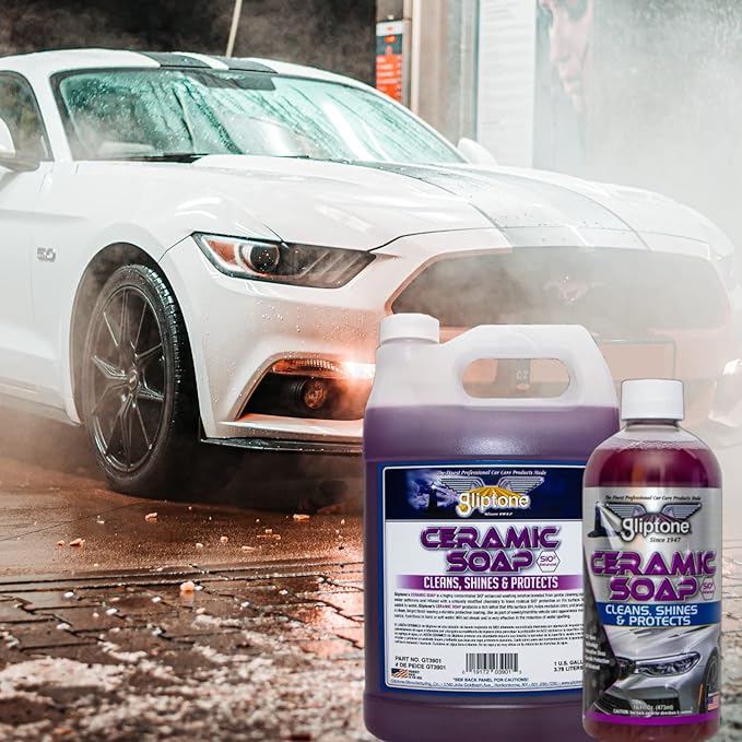 Gliptone Professional Car Care Si02 Enhanced Ceramic Car Wash Soap, Cleans, Shines & Protects (16 Fl Oz)