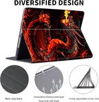 Case for 7" Kindle Paperwhite 12th Generation 2024 & Kindle Colorsoft Signature Edition,Leather Folio Adjustable Stand Cover Auto Wake/Sleep for Kindle Paperwhite 2024,Fire Red Dragon
