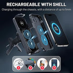 High Intelligent 2 in 1 Auto Rotating Car Charger Cell Phone/Pad Holder, One-Touch Rotatable Car Vent Mount for Smartphone/Pad/Foldable Phone (Black)
