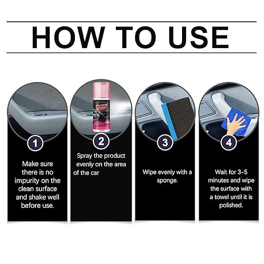 Instant Shine & Protection Car Interior Polisher, Polishing Car Interior Spray, Stay Soft, Smooth, and Comfortable for Leather, Plastic (1pc)
