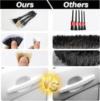 3PCS Car Detailing Brush Set - Interior or Exterior Car Cleaning Brush, [Durable Bristles] Ultra Soft Boars Hair Car Detailing Brushes, Auto Detail Brushes for Air Vent, Leather Seat, Wheels, Emblems