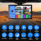4 Channel RV Backup Camera System with 10.1" Touch Screen Monitor, DVR Recording, 4 x 1080P Waterproof Cameras, Quad Split, Bluetooth, for RV Truck Trailer Bus