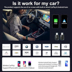 Wireless Carplay Adapter, Android Auto Adapter Plug and Play 2025 Carplay, Convert Wired to Wireless Supports Car Original Control, Mini Car Play Box for Cars