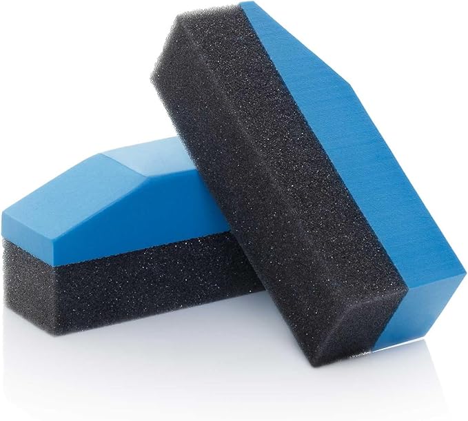 Gliptone Tire Shine Reusable Foam Applicator Pads 2 Pack | Curved Design for Streak-Free Application | Durable & Washable Tire Dressing Pads for Cars, Trucks, SUVs
