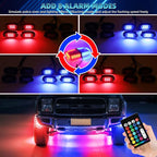 12 Pods RGB LED Rock Lights for Trucks Pickup Offroad Golf Cart SUV UTV, 6500K Super Bright, IP68 Waterproof, Segmented Color Change APP Control Underglow Kit with Power Swith Extension Wires, 12V