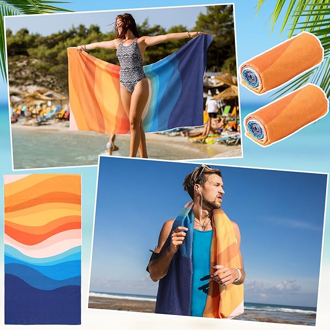 Hahafelt 2 Pack Car Seat Towel Covers Athletic Running Towel Performance Microfiber Post Workout Sweat Washable Cover Non Slip for Seat Outdoor Sport (Boho)