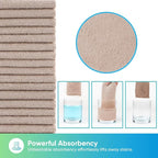 HOMEXCEL Microfiber Cleaning Cloths Brown, 100 Pack Microfiber Towels for Cars, Lint Free & Scratch-Free Bulk Cleaning Rags for House, Kitchen, Car and Shop, Absorbent Cleaning Towels 11.5 x 11.5 inch