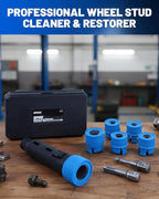 Wheel Stud Cleaner Set, 9-PCS Nylon Thread Cleaning Kit for Impact Wrench & Power Drill, 7/16" to 1-1/8", Safe for Brake Disc & Hub, Restores Proper Torque for Cars, Trucks, SUVs
