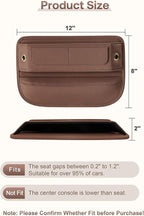 Universal Fit Premium Leather Car Seat Gap Filler Organizer, Center Console Organizer with Card Slots, Clever Gifts for Car SUV Truck Owners (Brown, 1 Pack)
