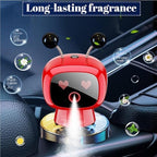 Robot Intelligent Aromatherapy Machine, Smart Cute Robot Car Air Freshener - Fine Spray/Fillable/Four-Gear Adjustment/Vibration Sensing/On-Off/Large Capacity Long-Lasting Fragrance/Red-V2(Hilton)