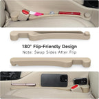 Givifive Car Seat Gap Filler Set of 2, 3IN1 Seat Side Gap Filler Plug with Storage Slot & Hook Function, Soft Foam Universal Fit Car SUV Truck Fill Gap Between Seats Console Organizer（Narrow Beige）