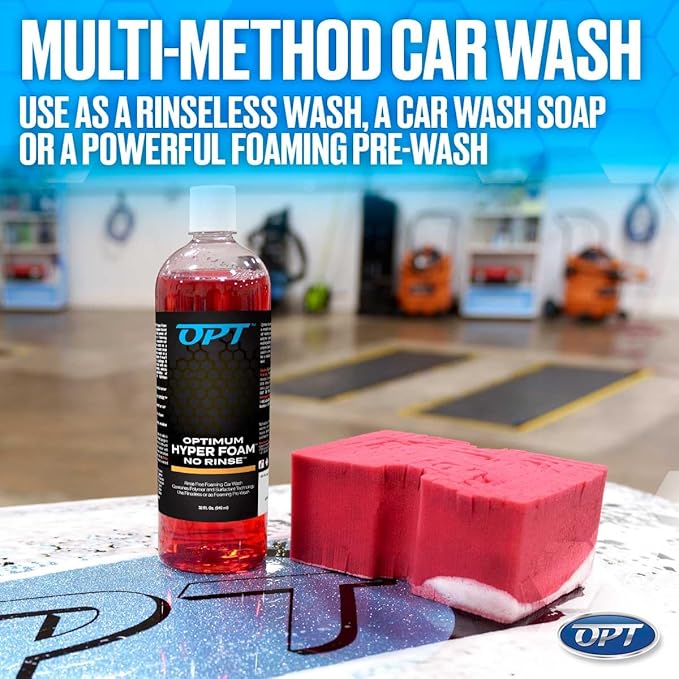 Optimum Hyper Foam ONR Rinseless Foaming Car Wash Soap – Spray-on, Agitate, No Rinse, and Dry – Rinseless Car Wash with Foam and Polymers (1 Gallon)