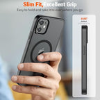 SUPFINE Magnetic for iPhone 12 Mini Case & iPhone 13 Mini Case (Compatible with MagSafe) (Military Grade Drop Protection) Slim Translucent Matte Shockproof Phone Cover,Black
