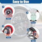 Flow Tire Shine Applicator, Reusable Car & Truck Tire Dressing Applicator, No-Drip Streak-Free Tire Shine Applicator Pad, Car Detailing Foam Sponge Pad for All Tire Shine & Gels(Red+Blue)