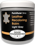Furniture Clinic The Original Leather Recoloring Balm Light Grey Leather Dye for Furniture, Couches & Car Seats - Restore Scratched, Faded, & Damaged Surfaces