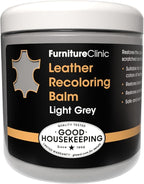 Furniture Clinic The Original Leather Recoloring Balm Light Grey Leather Dye for Furniture, Couches & Car Seats - Restore Scratched, Faded, & Damaged Surfaces