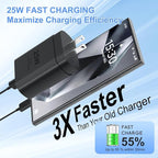 Samsung Super Fast Charger Type C Kit,25W PD USB C Wall/Car Charger for Samsung Galaxy S26/S25/S24/S23/S22/Plus/Ultra/FE/Note 20/10/A71,2020/2018 Pad Pro/Air,with 2X USB C-to-C Cable(6.6ft)