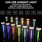 4 PCS USB Night Light, Touch Dimmable Mini USB LED Car Interior Ambient Lights, Portable Plug-in Glass Bottle Night Lamp for Car, Tent, Desk, Bedside(4RGB)
