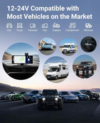 Wireless CarPlay and Android Auto 11.26-inch Touchscreen, 4K Dash Camera and 1080p Backup Camera, Universal Portable car Display, Equipped with 64G Memory Card