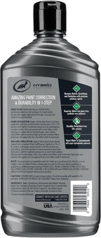 Turtle Wax Hybrid Solutions Ceramic Car Polish and Wax, Light Scratch Remover, Durable Paint Protection, Extreme Water Beading, High Gloss Shine, Hand or Machine Polisher Use, 14 oz (Pack of 3)