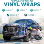 Rev Auto Vinyl Wrap Car Wash Soap Kit - Includes 64oz Car Wash Soap For Vinyl Wrap & Microfiber Wash Mitt | Works in Foam Cannon & Bucket Washes | pH-Balanced, Safe For All Finishes
