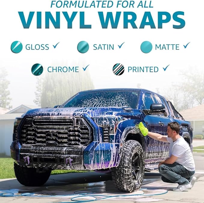 Rev Auto Vinyl Wrap Car Wash Soap Kit - Includes 64oz Car Wash Soap For Vinyl Wrap & Microfiber Wash Mitt | Works in Foam Cannon & Bucket Washes | pH-Balanced, Safe For All Finishes