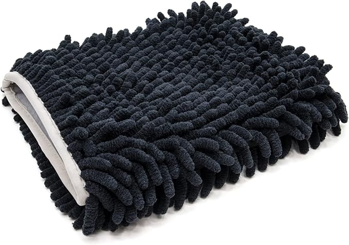 Autofiber Zero Cuff Microfiber Black Wash Mitt - Pack of 1 (7 inch x 9 inch)