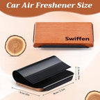 4 Pcs Car Wood Air Freshener Tectona Grandis Wood Fragrance Automotive Odor Eliminator for Visor Clip Vehicle Scent Diffuser with Scent Refill, Clip Included
