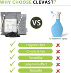 CLEVAST 14 Pack Activated Bamboo Charcoal Air Purifying Bags(2x200g, 12x50g), Natural Fresh Odor Absorber, Deodorizer and Moisture Eliminator, Air Purifier Bags for Home
