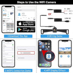YEOIZO Wireless License Plate Backup Camera for Car/SUV - No Drilling WiFi HD 160° View, Waterproof Reverse/Rear View Camera with Real-Time Signal, Compatible iPhone/Android/iPad (Parking/Hitch Aid)