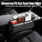 chfine Car Seat Gap Filler Organizer, Universal Premium Leather Car Gap Filler with Card Slots for Front Seat Between Car Seat and Console Hold Phone, Sunglasses, Keys, fit for Car Suv Truck (2)