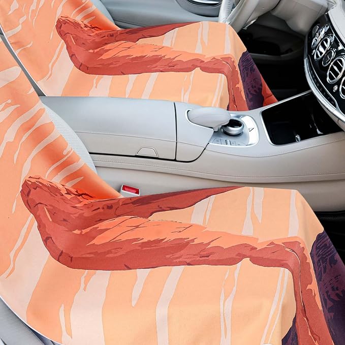 Hahafelt 2 Pack Car Seat Towel Covers with Storage Bag, 63 x 32 Inch Universal Non Slip Waterproof Sweat Protector for Car Truck, Gym Swimming Running, Machine Washable (Arch)