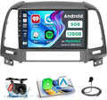 Hikity 6+128GB 8 Core for 2006-2012 Hyundai Santa Fe Upgrate Android Radio with Wireless Carplay, 9'' Touch Screen Stereo Dash Kit, Android Auto/32EQ DSP/Bluetooth 5.0/GPS/WiFi/SWC, Backup Camera