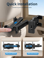 bokilino Tablet Holder for Car Headrest, [3 in 1 Adjustable Extension Arm] iPad Car Mount for Back Seat, Road Trip Essentials for Kids, for 4.7-12.9" Like iPad Pro, Air, Mini, Galaxy, Fire HD Tablet