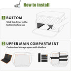PGmoon 2 Layer Golf Trunk Organizer, Golf Car Storage Organizer with Individual Ventilated Compartment for 2 Pairs Shoes, Golf Car Locker for Balls, Clothes, Tees, Gloves, Accessories