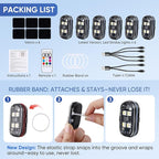 Upgraded 4LEDs 6PCS Wireless LED Strobe Lights with Remote Control, 8 Colors Type-C Rechargeable Led Lights Anti Collision Warning Light for Car Motorcycle Bike Drone Aircraft