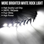 OPP ULITE White LED Rock Lights Kit, 12 Pods Underglow for Jeep Offroad Truck Car ATV SUV Boat Motorcycle Vehicle Under Body Glow Lamp Trail Fender Lighting (12pods Rock W)