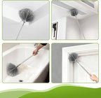 100-inch Duster with Extension Pole, 9-in-1 Cobweb Duster Kit Includes Spider Web Brush & Flat Gap Cleaner for High Ceiling, Fan, Under Appliances, Car, Home Deep Cleaning