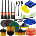 Car Cleaning Tools Kit, 26 Pcs Car Detailing Brush Set, Auto Detailing Drill Brush Set for Cleaning Automobile Interior, Exterior, Wheels, Dashboard, Leather, Air Vents